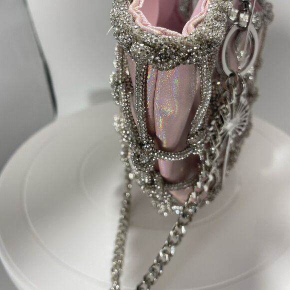 WICKED ALDO Wickedly Beautiful Glamorousgal Glinda Rhinestone Bling Handbag Pink - Picture 9 of 9